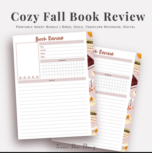 Printable Inserts - Cozy Fall Book Review