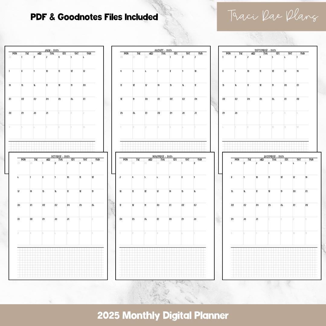 2025 Monday Start Digital Planner | PDF & Goodnotes