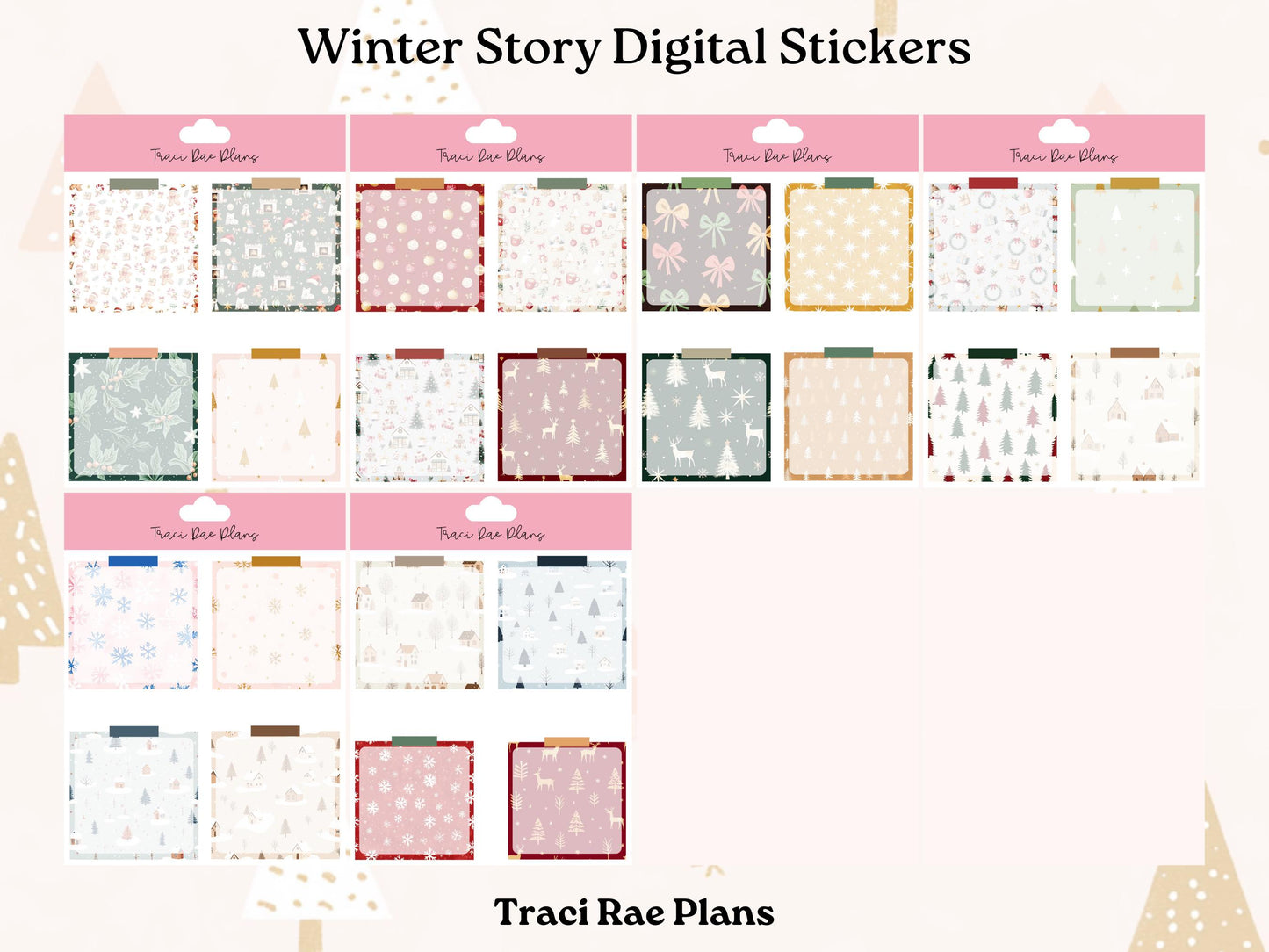 Winter Story Pre-Cropped Digital Stickers